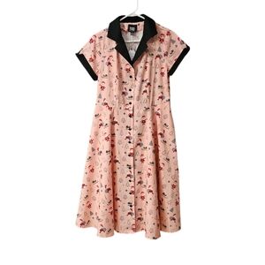 Unique Vintage Pink and Black Dress